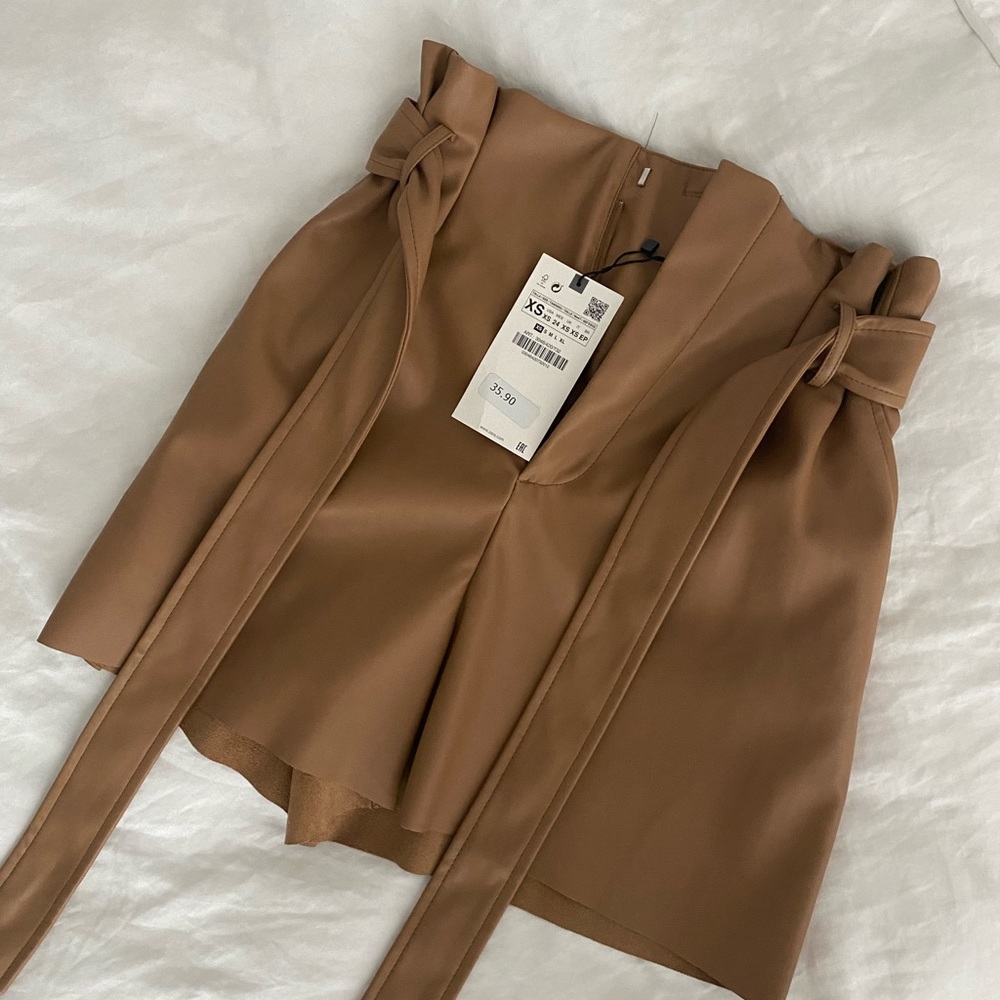 Faux Leather Shorts High Waist